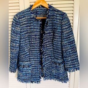 Blue and silver tweed custom made jacket